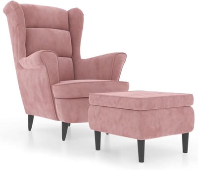Comfortabele Fauteuil met Voetenbankje en Voetensteun - Zachte Fluweel Stof