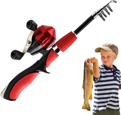 Kinder Hengel Set - Visuitrusting Starter - Eerste Viservaring - Uitschuifbaar Ontwerp - 160 cm Lengte - Rood