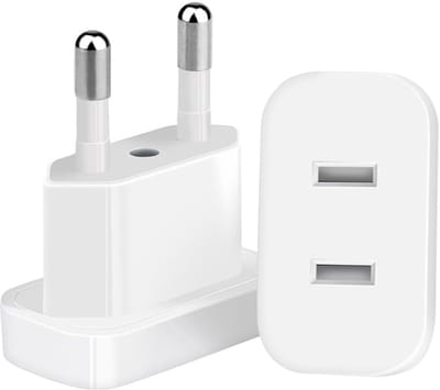 2 stuks US naar EU stekkeradapter, 2-pins adapter USA Duitsland-stekker, reisstekker naar EU, Amerika, Mexico, Canada, Egypte, Spanje, stekkeradapter naar EU, voor apparaten met Amerikaanse voeding