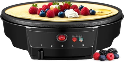 QORA® Pannenkoekenmaker - Pancake maker - Pannenkoek - Zwart - ‎36cm x 30cm x 8cm