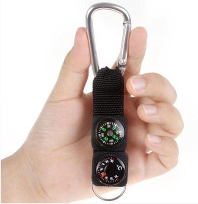 *** 3-in-1 Tool met kompas, thermometer en karabijnhaak - Ideaal voor camping, klimmen en wandelen - outdoor gadget van Heble® ***