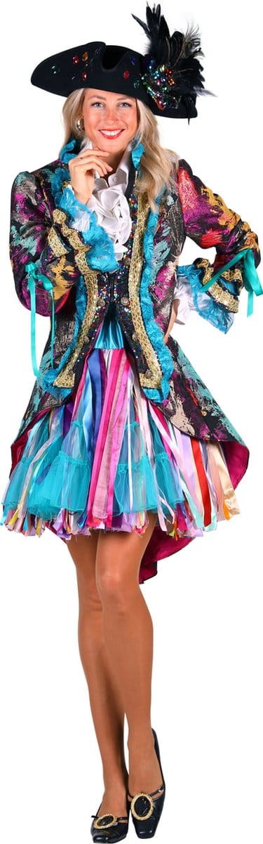 Carnavalsjas Dames - Global Paint - Carnaval - Verkleedkleren Vrouwen - Mix Van Kleuren - Luxe - Maat L