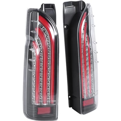 Ensemble de feux arrière Full LED Lampe de clignotant dynamique Convient pour Hiace 200 Fourgonnette Commuter 2005 2017Transparent transparent