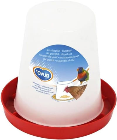 Voedersilo Kippen - Voerdispenser Vogel - Voer Verstrekken - Vollkun Stuck Stuckoff - 1 Liter - Transparant