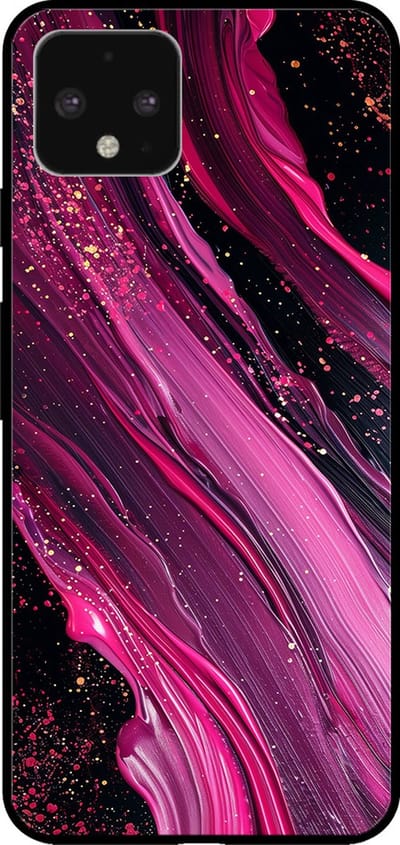 Smartphonica Telefoonhoesje voor Google Pixel 4 XL met marmer opdruk - TPU backcover case marble design - Paars Roze geschikt voor Google Pixel 4 XL