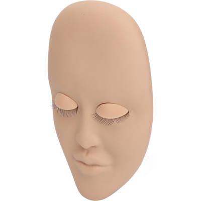 Mannequin Visage Extension de Cils 3 Paires Paupières Amovibles Modèle de Visage Extension de Cils Couche Unique beige
