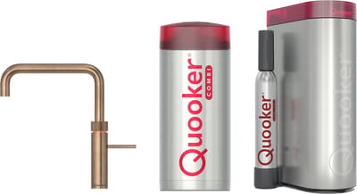 Quooker Fusion Square Messing Patina Combi+ Boiler + CUBE