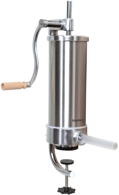 Klausberg KB-7926 Verticale Worstvuller | 3 kg Capaciteit | RVS | Met 4 Vullers | Vleesvuller | Worstmaker