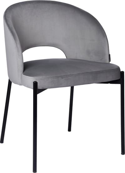 ExitoDesign SIENA - Eetkamerstoel - Grijs - Weluurtapijt - Metalen Stela