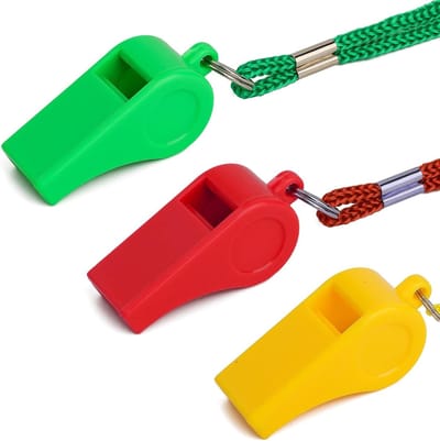 Set van 3 Plastic Fluitjes met Lanyard voor Sport, Training en Noodsituaties voor Coaches en Honden