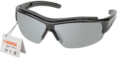 Impact Zonnebril Zwart Frame Zilver Spiegellens - Professionele Veiligheidsbril UV-Bescherming