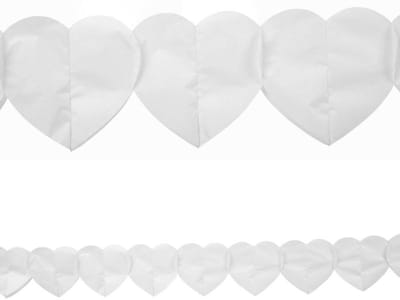 Wefiesta - Papieren Slinger Hart wit (6 meter) - Valentijnsdag versiering - Valentijnsdag cadeau - valentijnsdag