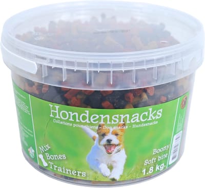 Boony - Hondensnack - SEMI MOIST BONES MIX - Emmer van 1,8 kg