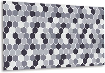 Tulup PVC Wandpaneel - Zeshoeken Vinyl Wandpaneel - 100 cm x 50 cm - Grijs Zelfklevend Wandpaneel - 1 stuk - Industrieel Wandbekleding - PVC Muurpaneel - Plaktegels Keuken en Badkamer