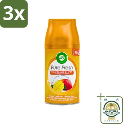 3 x Air Wick Freshmatic - Luchtverfrisser Navulling - Tropische Mango - 250ml - Grootverpakking - Tropische Mango - Geurverspreider - Geur - Luchtverfrisser - Navulling
