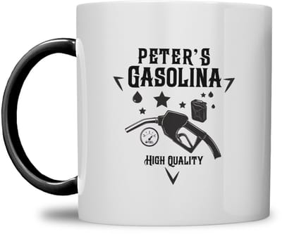 Mok | Gepersonaliseerde Gasolina Koffiemok met Naam | Koffie is Mijn Brandstof | Zwart