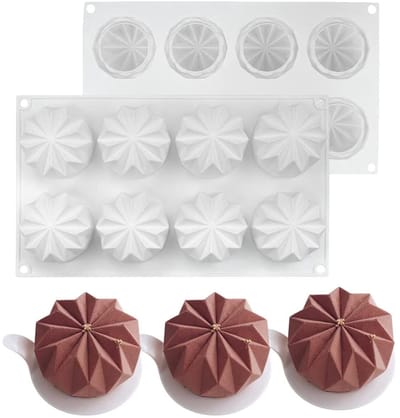 Dailygoods- Siliconen Bakvorm Mousse Cake - 8 Holes - Eco-Vriendelijk - BPA Vrij - Temperatuur Veilig - Geschikt voor Magnetron/Dishwasher - Silicone Bakvorm