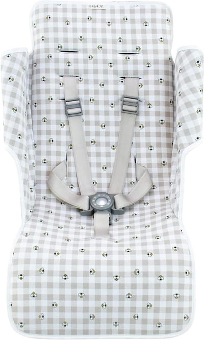 Kinderwagen Zitkussen - Buggy Mat - Comfortabel Reizen - Ademend Katoen - 37x26x8 cm - Spike Print