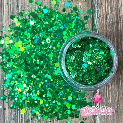 GetGlitterBaby® - Biologische / Biologisch afbreekbare Groene Chunky Festival Glitters voor Lichaam en Gezicht / Biodegradable Face Body Jewels - Groen