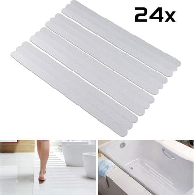 DW4Trading Zelfklevende Transparante Antislip Stickers Strips - 24 Stuks - 20x2 cm