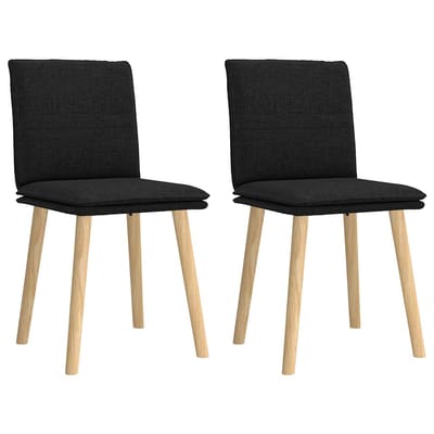 vidaXL - Eetkamerstoelen - 2 - st - stof - zwart