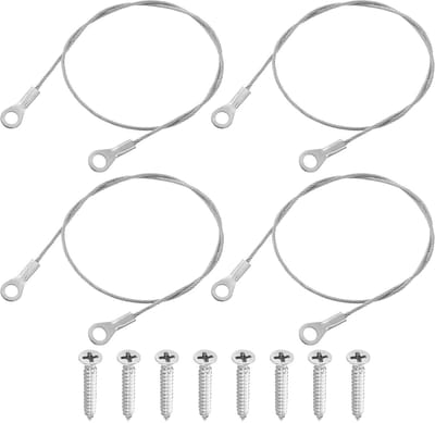 Cosensi - Kabel - 40cm x 1.5mm - Duurzaam en Corrosiebestendig - Zilver - Voor Lampen en Meubels - Inclusief Schroeven - Geschikt voor Gipsplaten