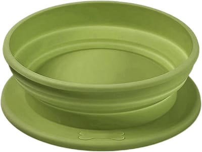 Opvouwbare Hondenbak - Reisschaal Huisdier - Buiten Activiteiten - Ruimtebesparend Ontwerp - 13.3 cm Diameter - Groen