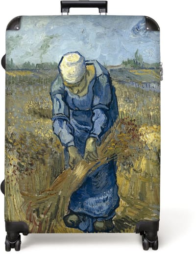 NoBoringSuitcases.com® - Koffer groot - Reiskoffer lichtgewicht - De schovenbindster (naar Millet) - Vincent van Gogh - Rolkoffer met 4 wielen - Grote trolley XL - 98 liter bagage