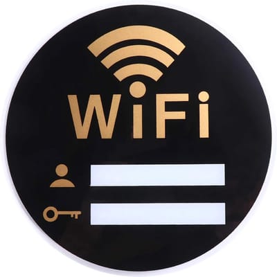 Consumerce® Beschrijfbaar WiFi Wachtwoordbord - Ø 10 cm - Deurbordje