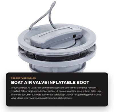 Dailygoods- Bootventiel Drie Delen - Ventieldop - Buitendeel - Binnendeel - Opblaasaccessoire - Geschikt voor de meeste boten - Luchtventiel
