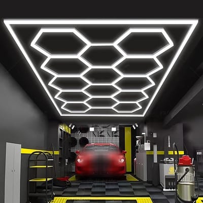 Zeshoekige Led Lamp - Werkplaats Verlichting - Ruimte Verlichten - Energiezuinig Ontwerp - 14 Gaten - Natuurlijk Wit