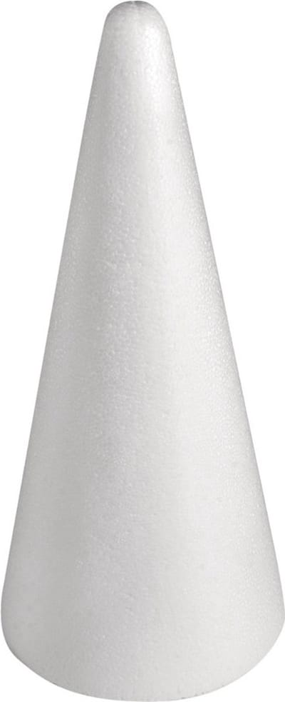 Rayher Piepschuim vorm/figuur spitse kegel - wit - H28 cm - Hobby materialen - Styrofor knutselen