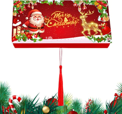 Kerst geldhouders - Geld enveloppen - Cadeaus presenteren - Met 10 sleuven - 173 x 83 cm - Rood