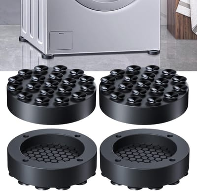 Set van 4 schokabsorberende pads Geschikt voor wasmachines, Geschikt voor antislip- en geluidsdempende voetjes en zuignapvoetjes, Geschikt voor alle huishoudelijke apparaten.