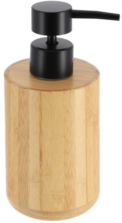 Tendance Zeeppompje/dispenser - bruin/zwart - bamboe - 8 x 16 cm - 200ml