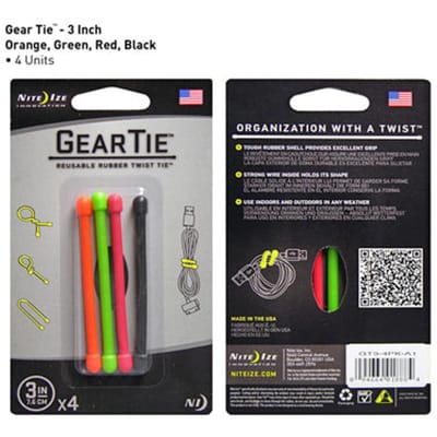 Nite Ize Gear Tie Allesbinder 4-pack Assorti 7,5CM