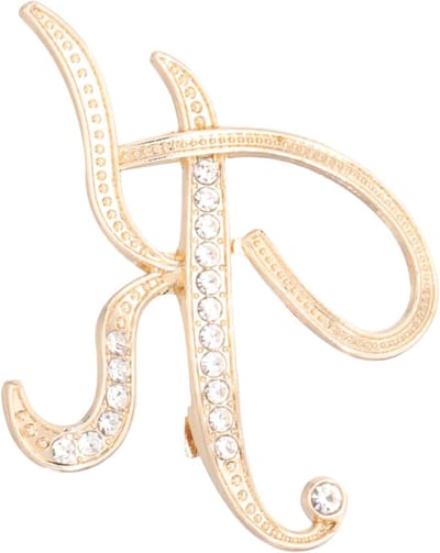 Letter Broche - Initial Speld - Kleding Versieren - Rhinestone Design - Verstelbaar - Zilverkleurig