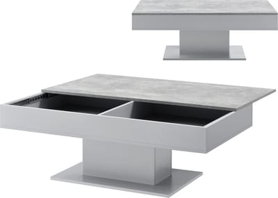 Salontafel Lünen met opbergruimte 110x60x40 cm betonkleurig en grijs [en.casa]