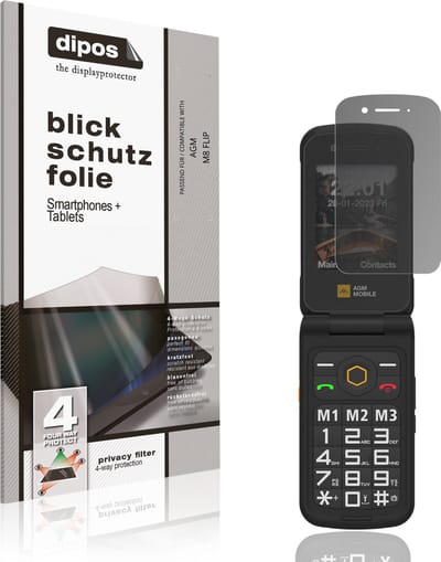 dipos – Matte Privacy Screenprotector geschikt voor AGM M8 FLIP | Anti-Spy Beschermfolie