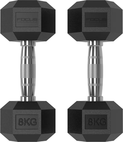 Focus Fitness - Hexa Dumbbells - 8 kg - Set van 2
