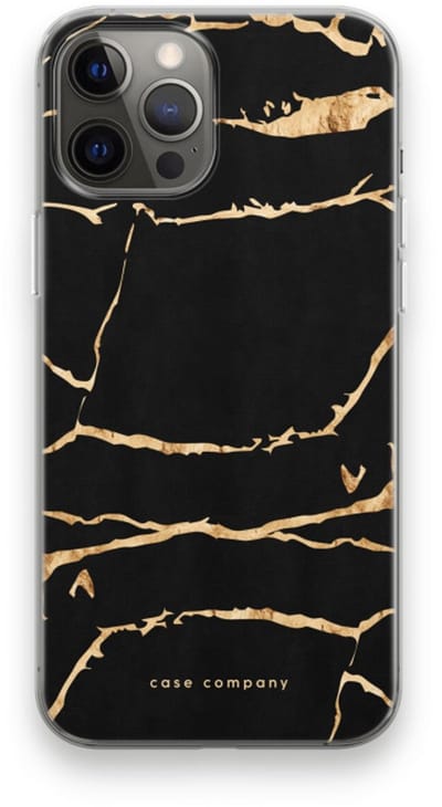 Case Company® - Hoesje geschikt voor iPhone 12 Pro Max hoesje - Gouden marmer - Soft Cover Telefoonhoesje - Bescherming aan alle Kanten en Schermrand