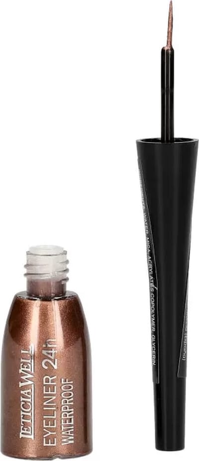 Leticia Well - Vloeibare Eyeliner - NIET WATERPROOF - Bruin - Flacon met dun, lang kwastje en 4 gram inhoud - Nummer 16