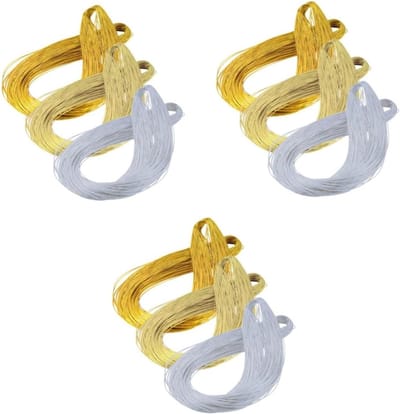 Gedetailleerd Metaaldraad - Kralendraad Sieraden - Hangen van Decoraties - Niet-rekbaar Materiaal - 3 x 100 meter - Goud en Zilver