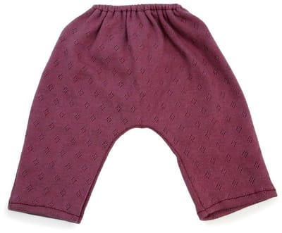 Asi poppenkleding lange katoenen broek donkerroze poppenoutfit.