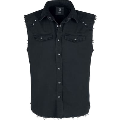 Brandit Shirt met korte mouwen - Sleeveless Vintage Shirt - M tot 5XL - voor Mannen - zwart