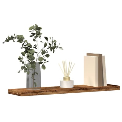 vidaXL - Wandschappen - 4 - st - 40x20x1,5 - cm - bewerkt - hout - oud - houtkleurig