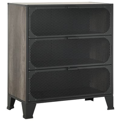 vidaXL - Opbergkasten - 2 - st - 72x36x82 - cm - metaal - en - MDF - grijs
