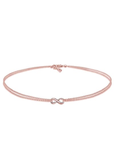 Elli Halsketting infinity choker oneindigheid roze 925 zilver