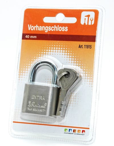 Humbert Hangslot met 3 sleutels - 40 mm - messing - kofferslot