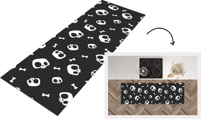 Keukenloper - Loper keuken - Patronen - Skull - Skelet - Bot - 150x50 cm - Keukenloper vinyl